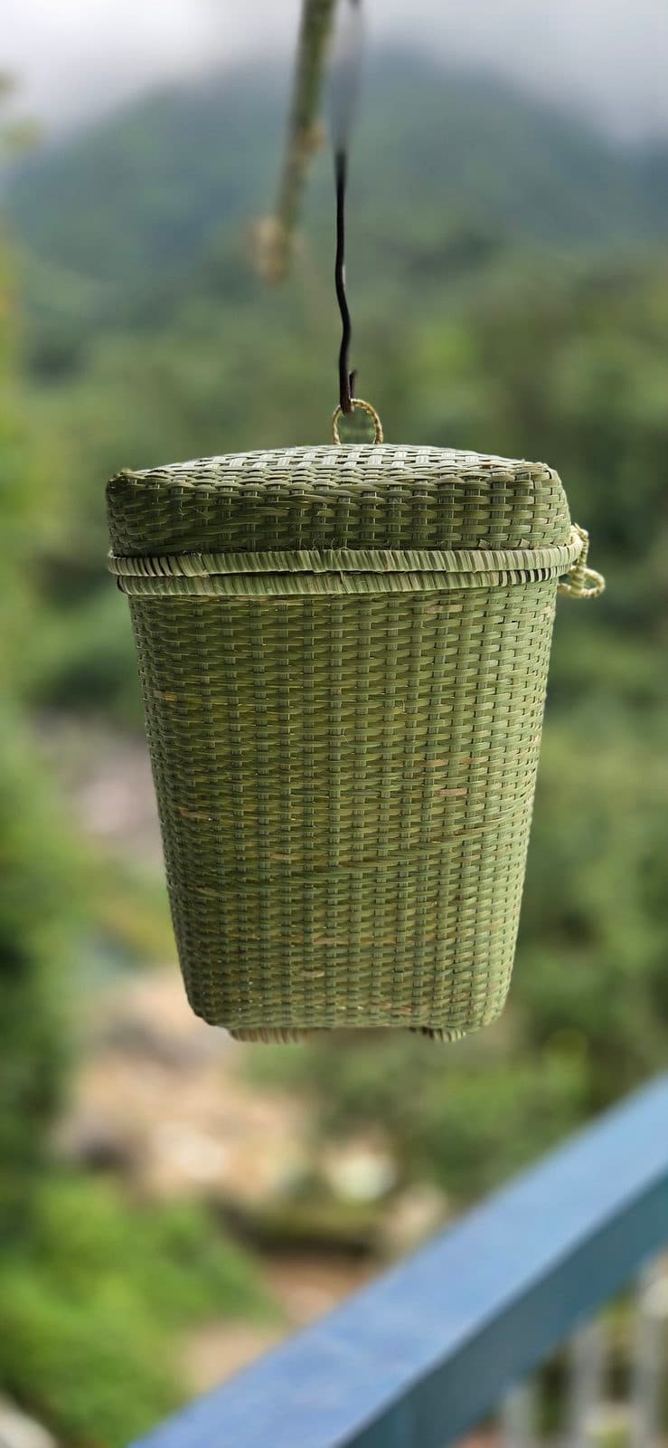 Tapered cane laundry basket