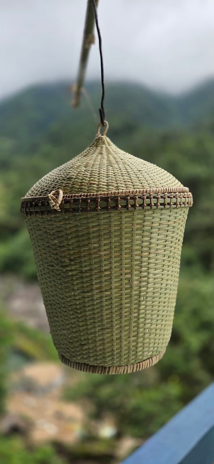 Laundry basket with wide bound rim
