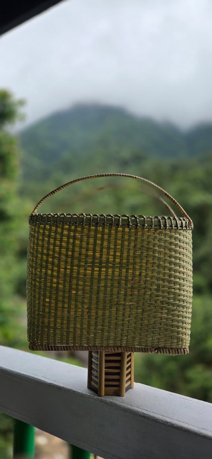 Rectangular cane tote in close weave